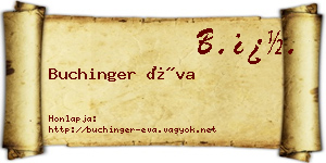 Buchinger Éva névjegykártya